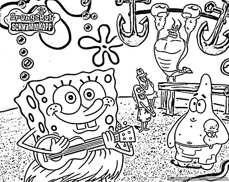 Cartoon Coloring SpongeBob Squarepants Coloring Pages Spongebob 