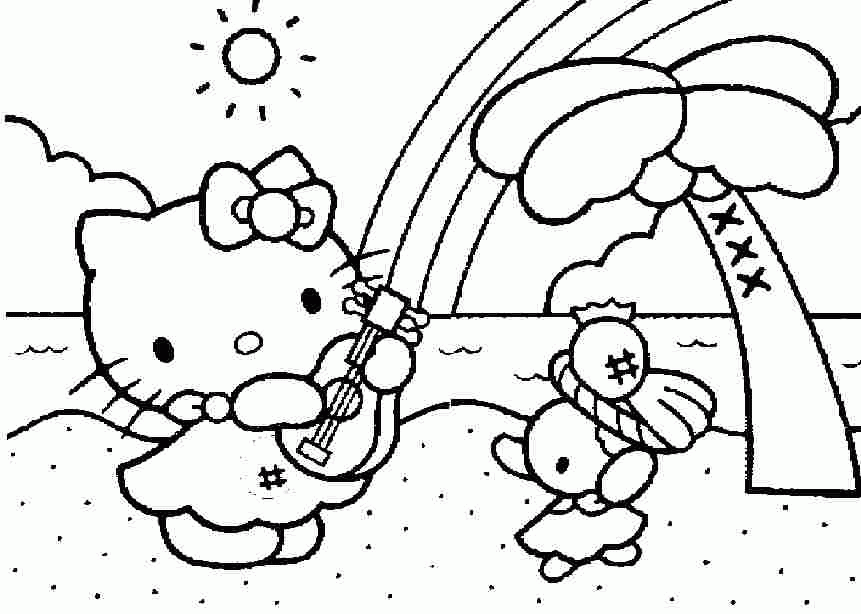 Cartoon Hello Kitty Colouring Pages Printable Free For Boys & Girls #
