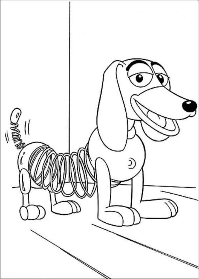 Print Slinky Dog Smiles Toy Story Coloring Pages or Download 