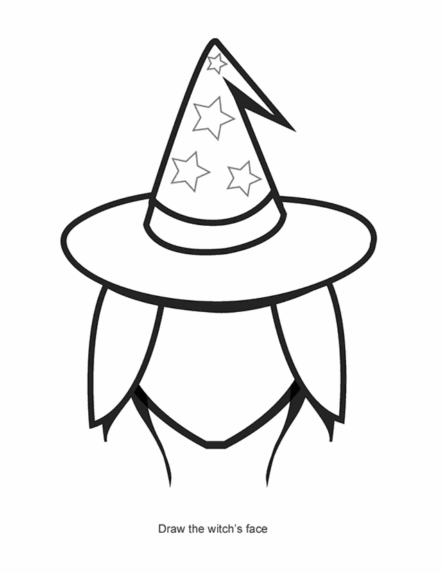 Make your own witch face - Free Printable Coloring Pages