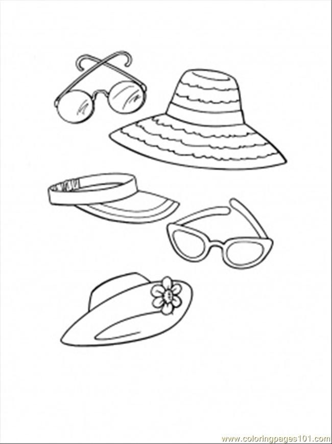 Free Printable Coloring Page Beach Accessories Entertainment 