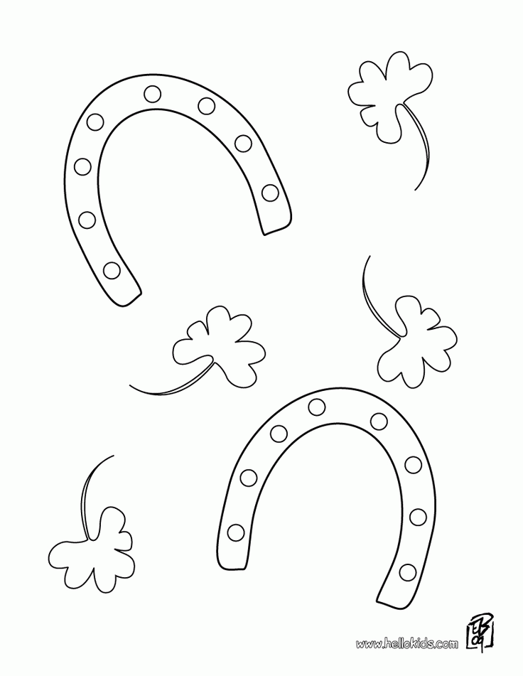 Lucky horseshoe coloring page | Western