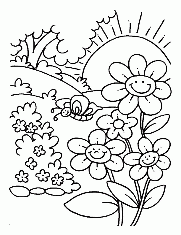 Spring Flower Coloring Pages - Flower Coloring Page