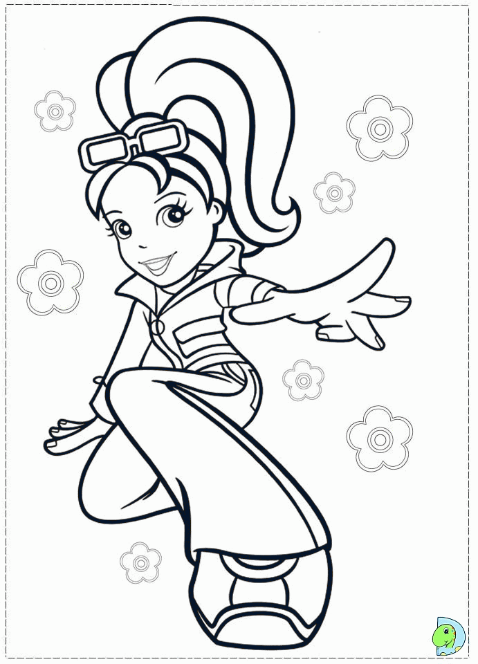 Polly Pocket with pets Colouring Pages