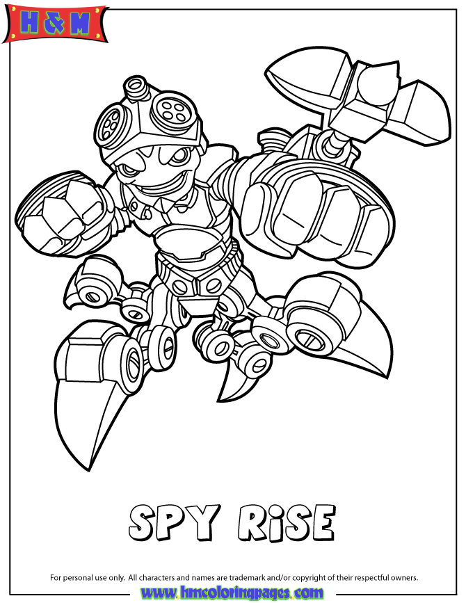 Skylanders Swap Force Tech Spy Rise Coloring Page | Free Printable 