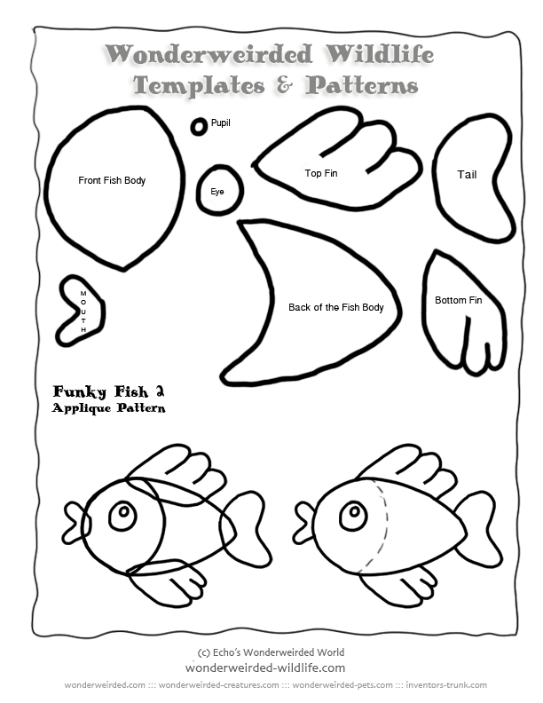 Free Fish Sewing Patterns, Fish Applique & Stuffed Animal Patterns 