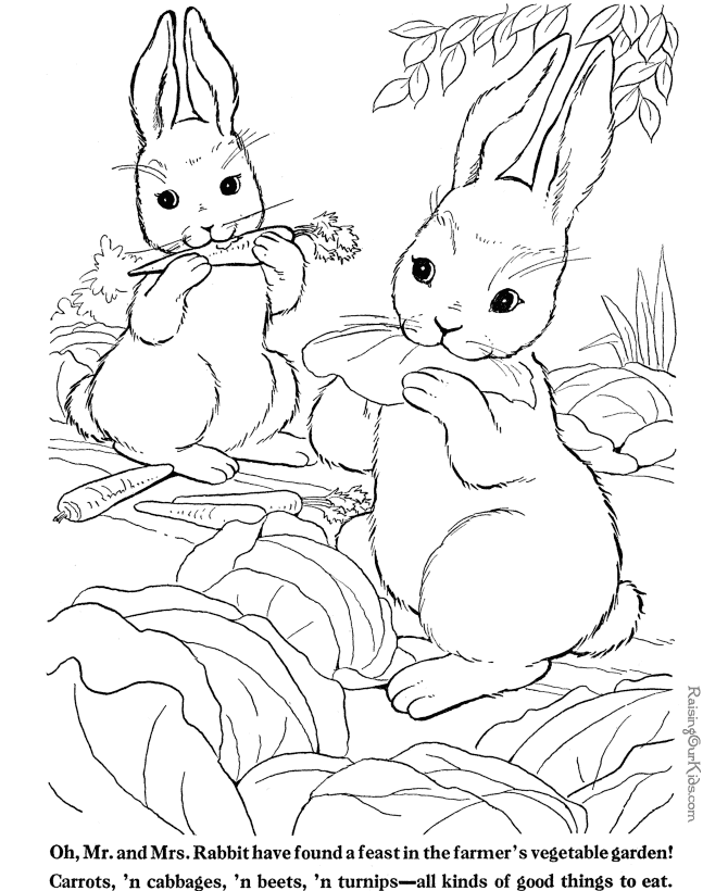 Farm Animal coloring pages - Rabbit to print and color 006