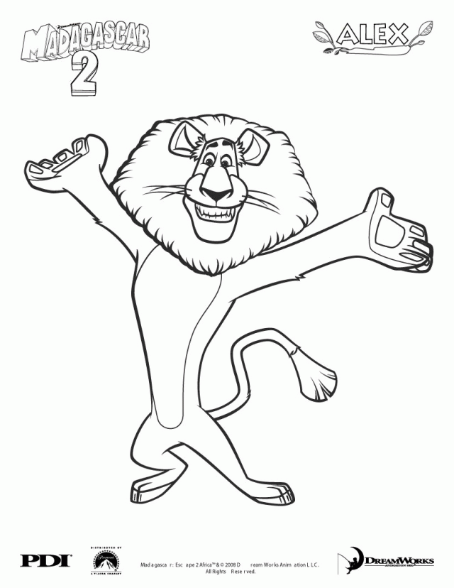 Madagascar 2 Alex Movie Madagascar Coloring Pages For Kids 187870 -  Coloring Home