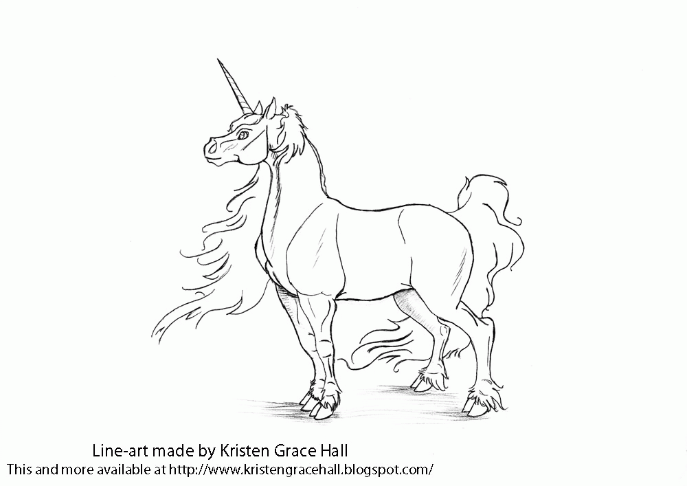Download Unicorn Line Drawing - Coloring Home