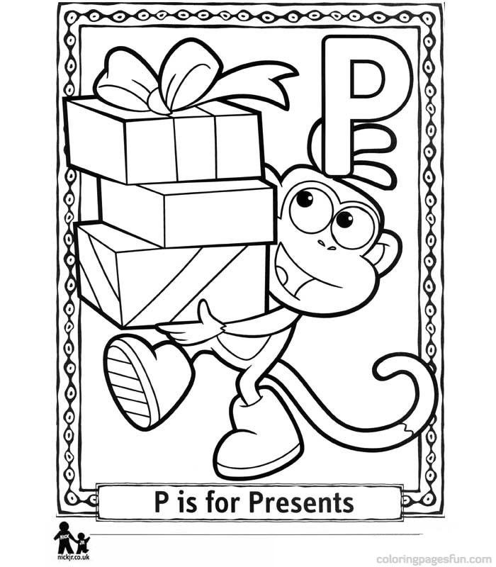 Dora the Explorer Alphabet Coloring Pages P | Free Printable 