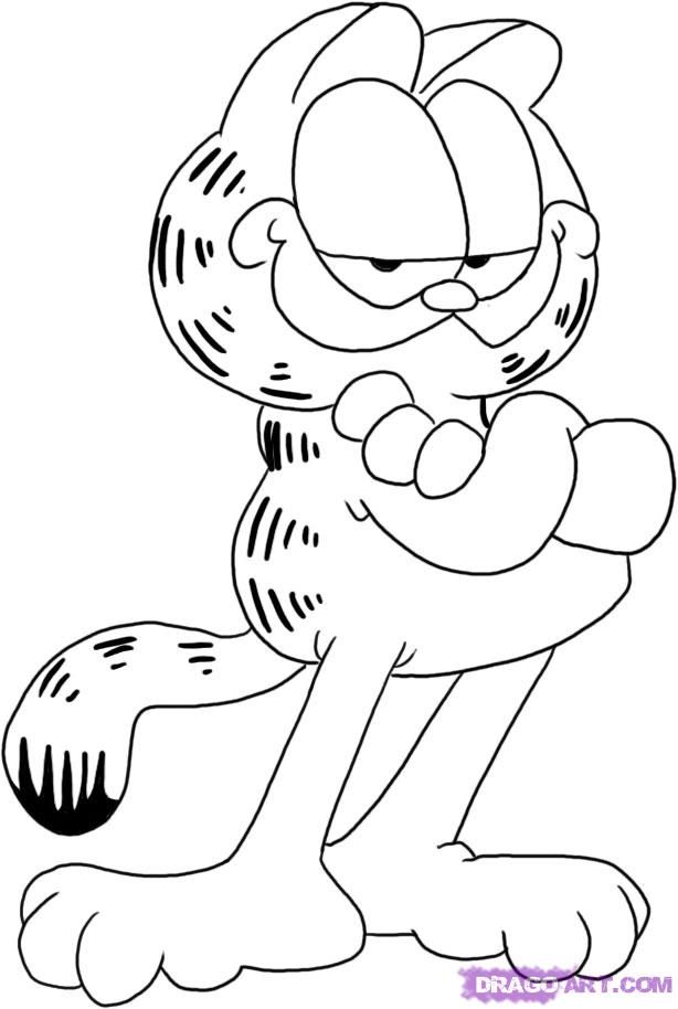 How to Draw Garfield, Step by Step, Cartoons, Cartoons, Draw 