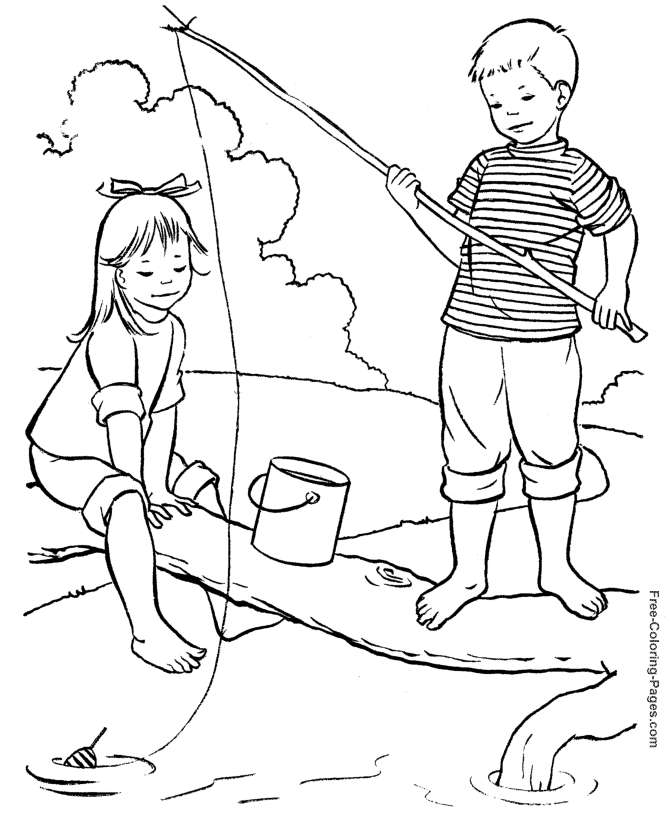 Summer Coloring Book Sheets - At the Pond 29