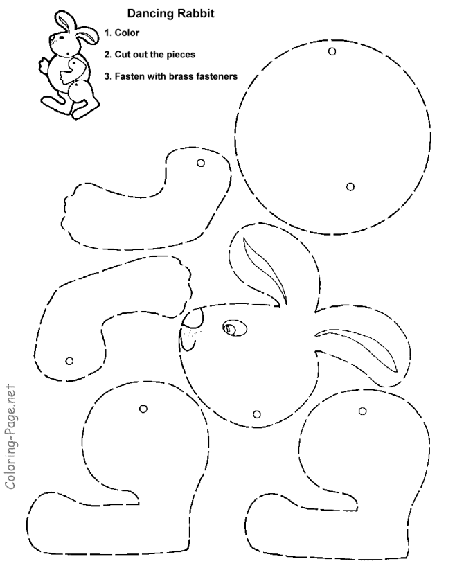 Child activity pages - Moving bunny