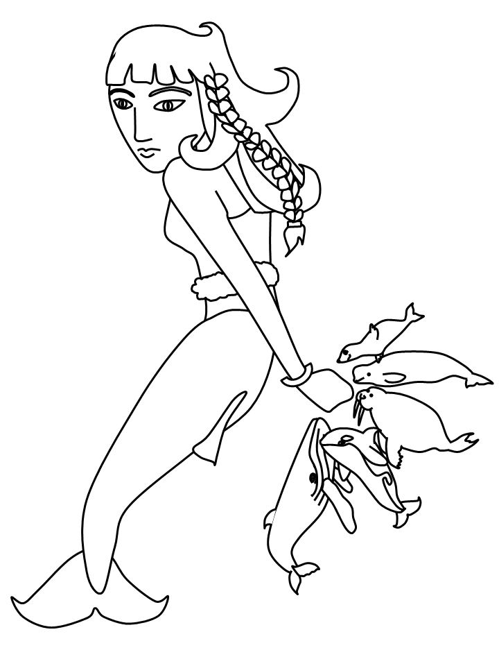 Printable Inuit Sedna Countries Coloring Pages - Coloringpagebook.com