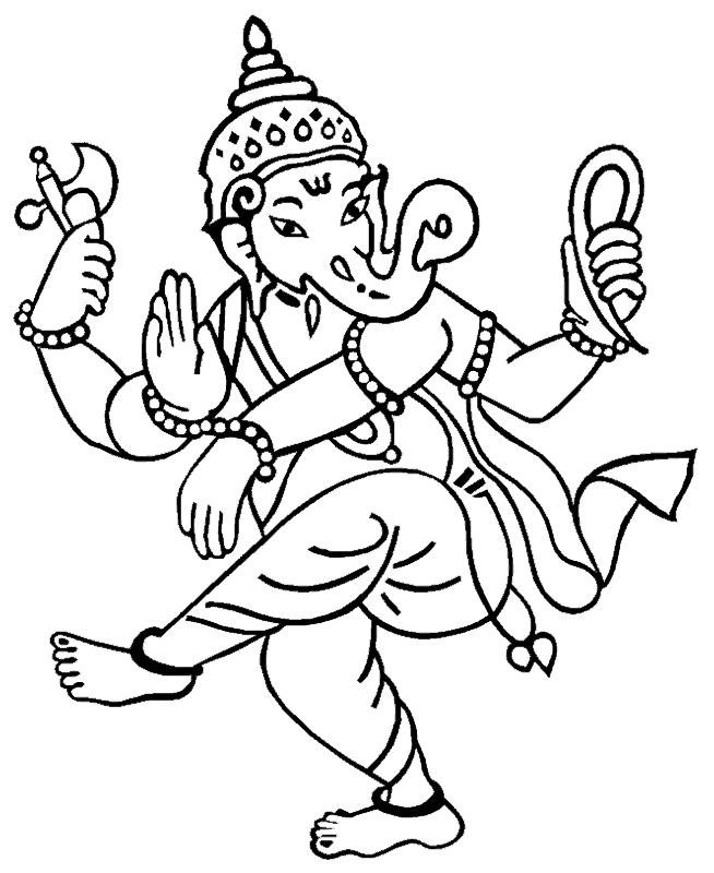 colours drawing wallpaper: Lord Ganesha Colour Drawing HD Wallpaper