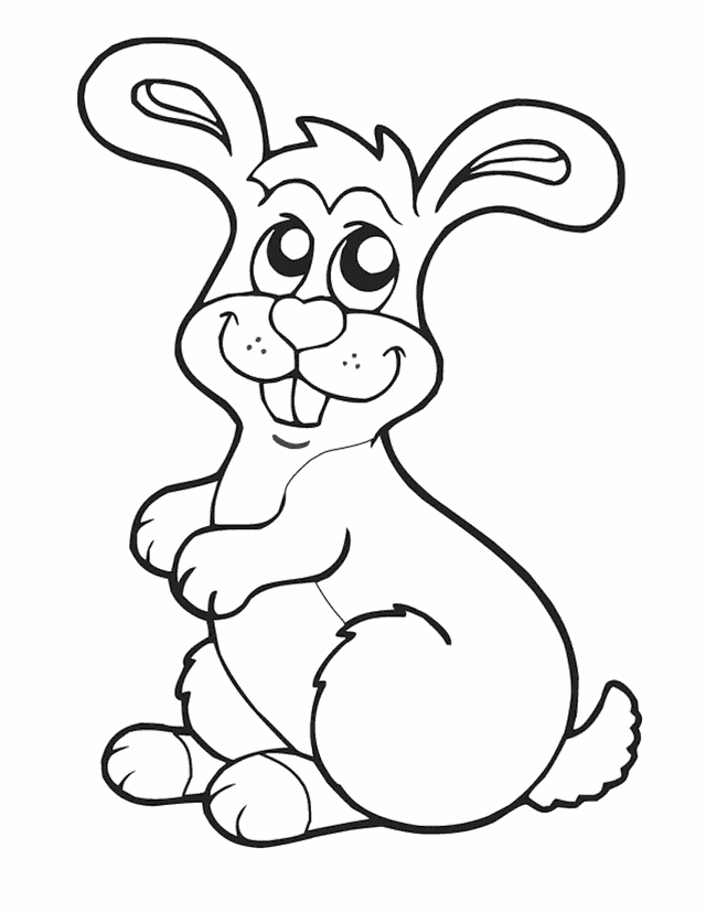 Spring Bunny - Free Printable Coloring Pages