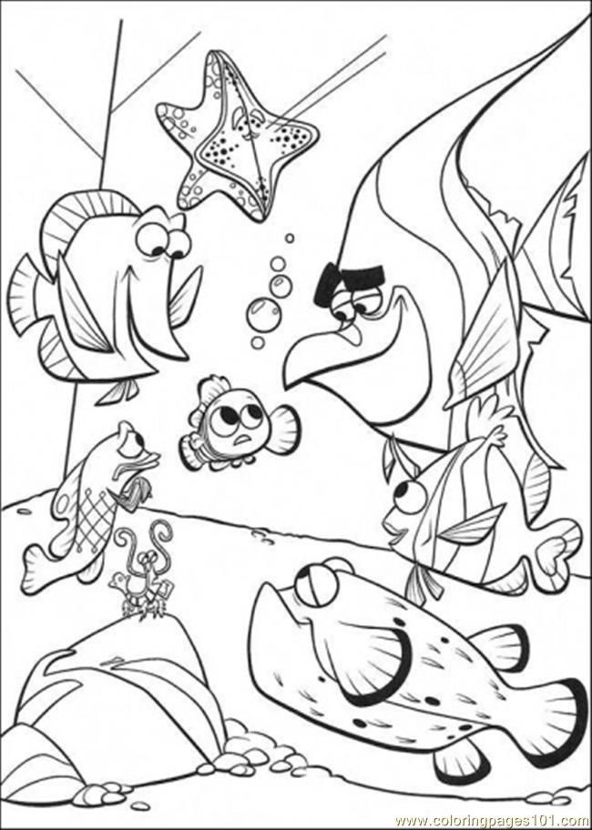 Coloring Pages Talk With Friends (Cartoons > Finding Nemo) - free 