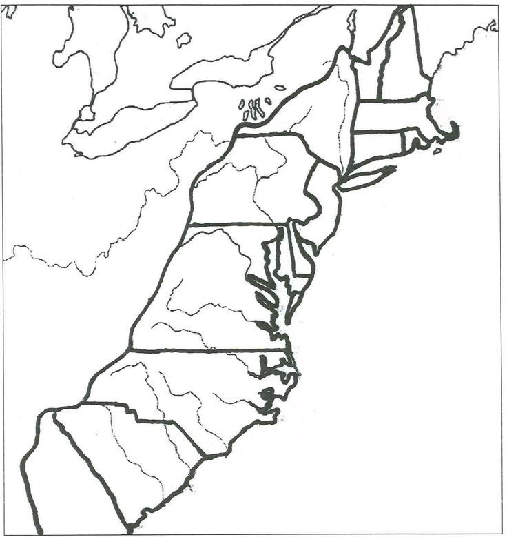 13 colonies coloring page | Geography