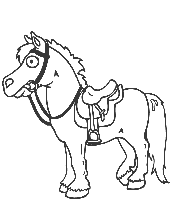 Cute Cartoon Horse Coloring Page | Free Printable Coloring Pages - Coloring  Home