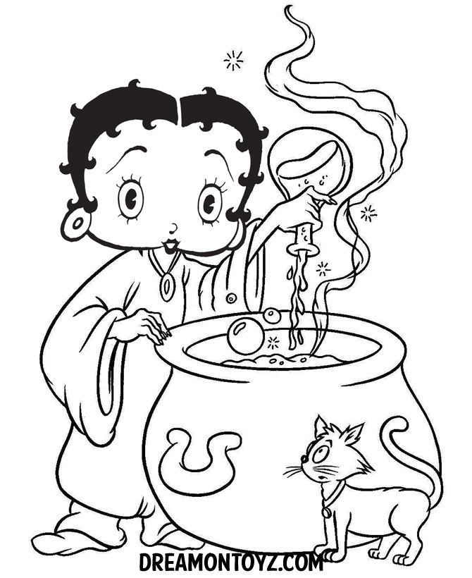 HALLOWEEN BETTY BOOP COLORING PAGE | COLORING BOOK PAGES