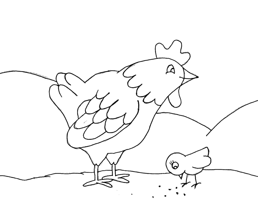 Printable Chicken Animals Coloring Pages
