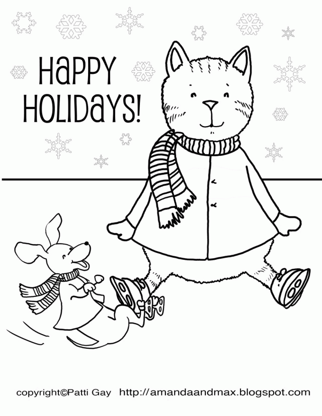 Amanda And Max Friends Happy Holidays Coloring Pages Printable 