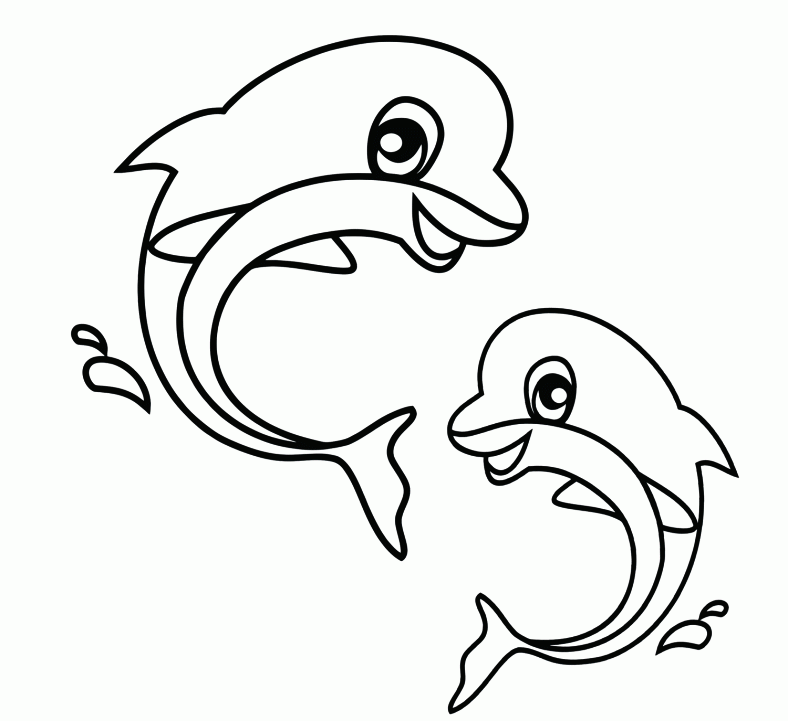 Coloring Book Pages Animals dolphin | Hobby Shelter