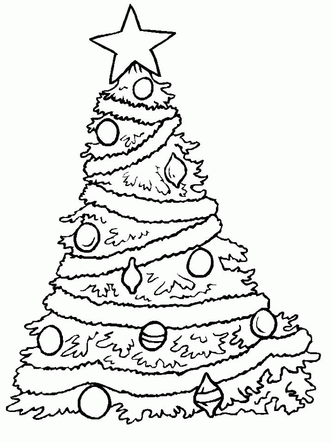 Christmas Tree Coloring Pages For Kids Free