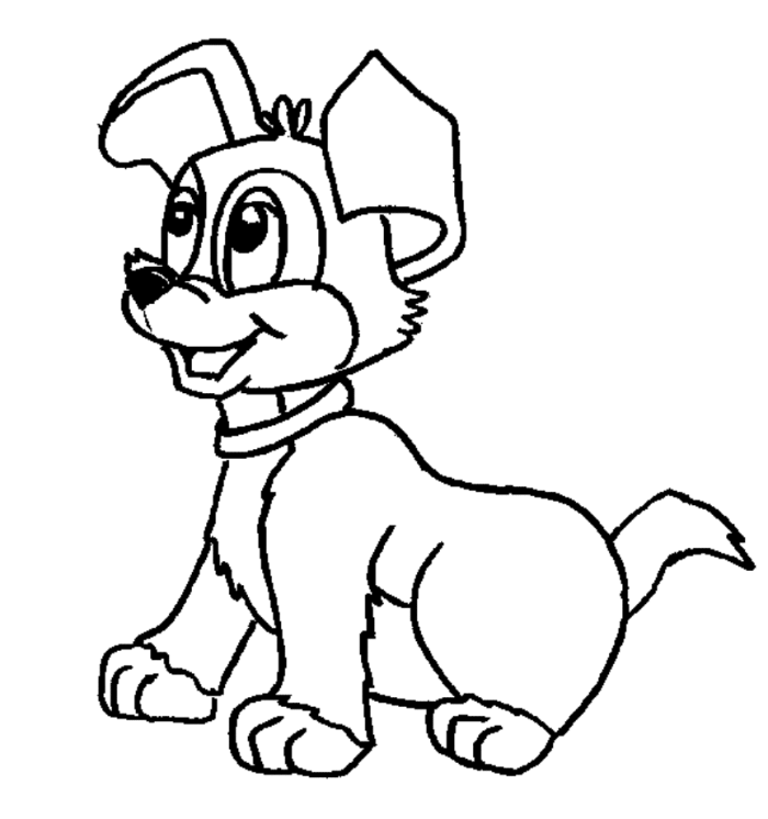 Happy Dog Coloring Page - Animal Coloring Pages on iColoringPages.