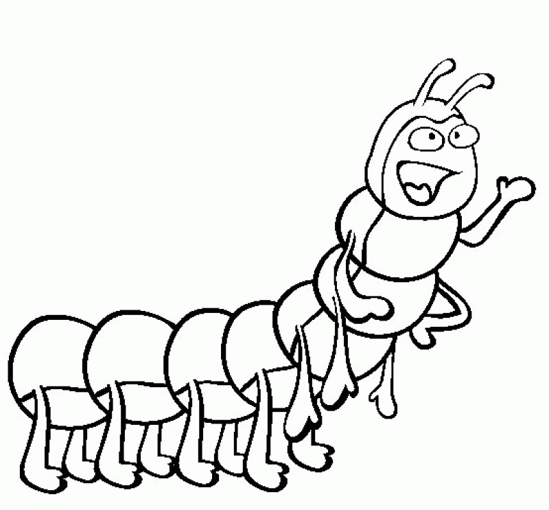 Caterpillar Smile Coloring Page - Kids Colouring Pages