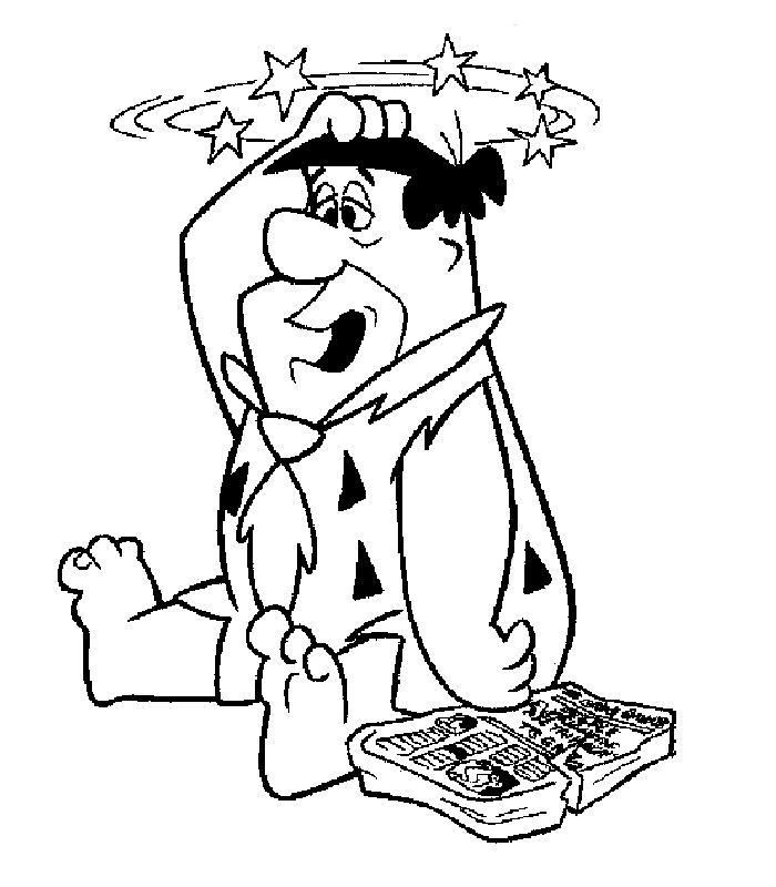 Fred Sitting On A Couch Flintstones Coloring Pages - Cartoon 