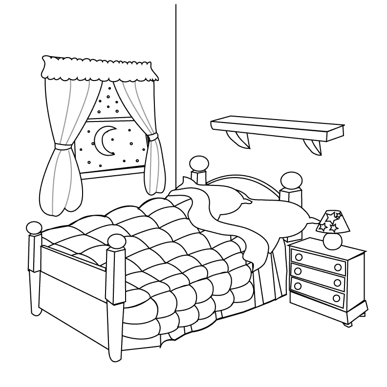 Coloring Pages - Bedroom