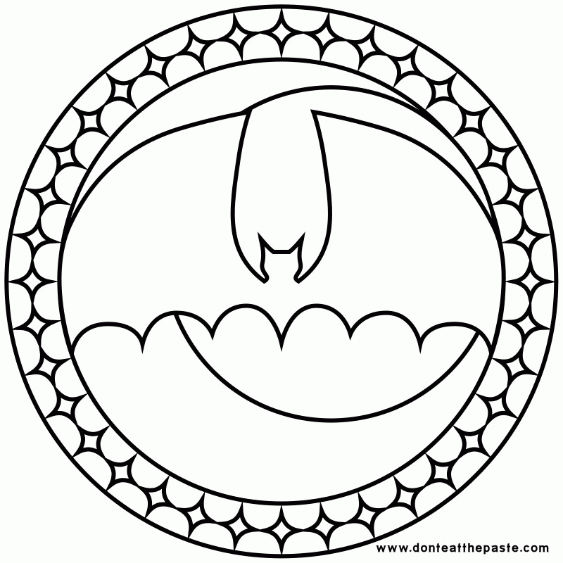 Don't Eat the Paste: Stained Glass Bat Coloring Page
