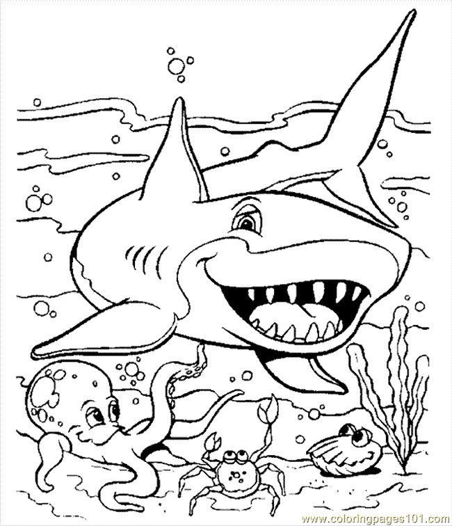 Coloring Pages Shark2 03 (Fish > Shark) - free printable coloring 