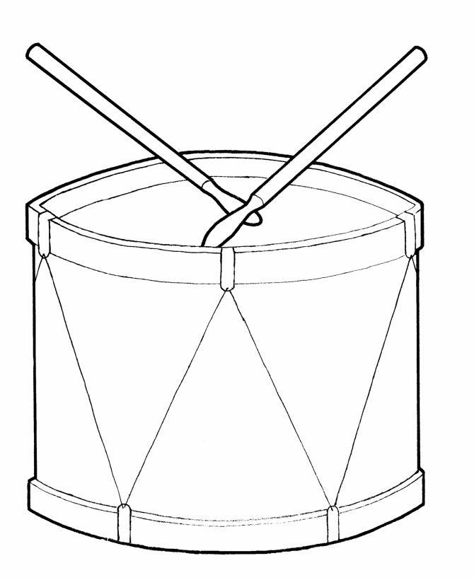 Learning Years: Toy Drum Coloring Page - Simple Shape