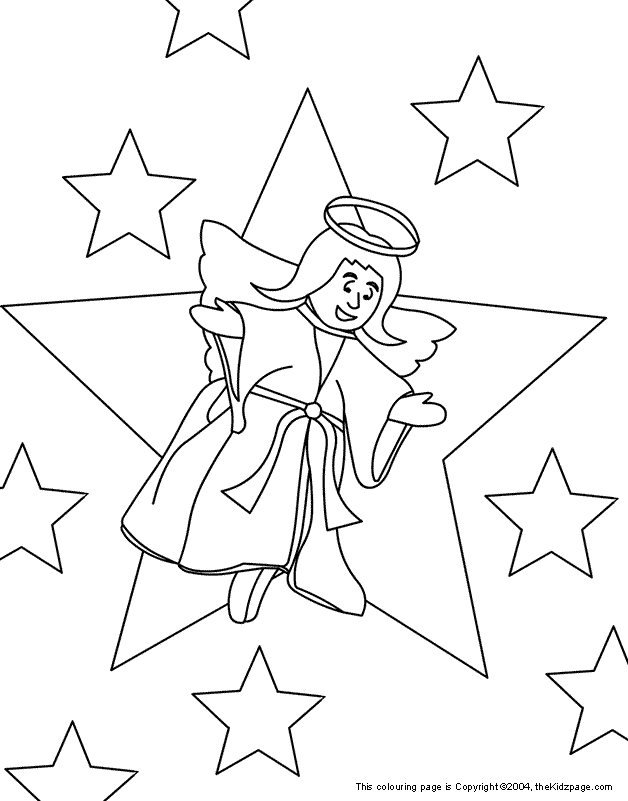 Christmas Angel Free Coloring Pages for Kids - Printable Colouring 