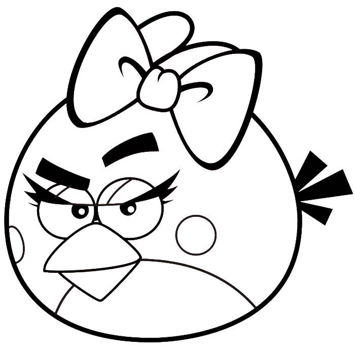 Red Bird Girl Coloring Page - Angry Bird Coloring Pages : Free 