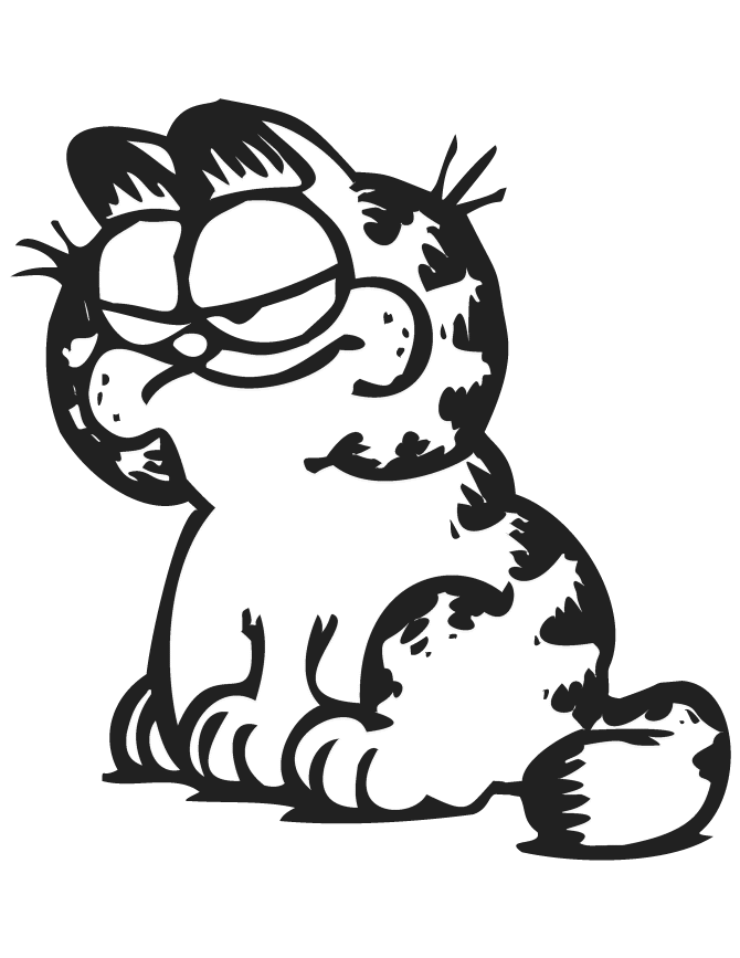 Jim Davis Scared Garfield Coloring Page | Free Printable Coloring 