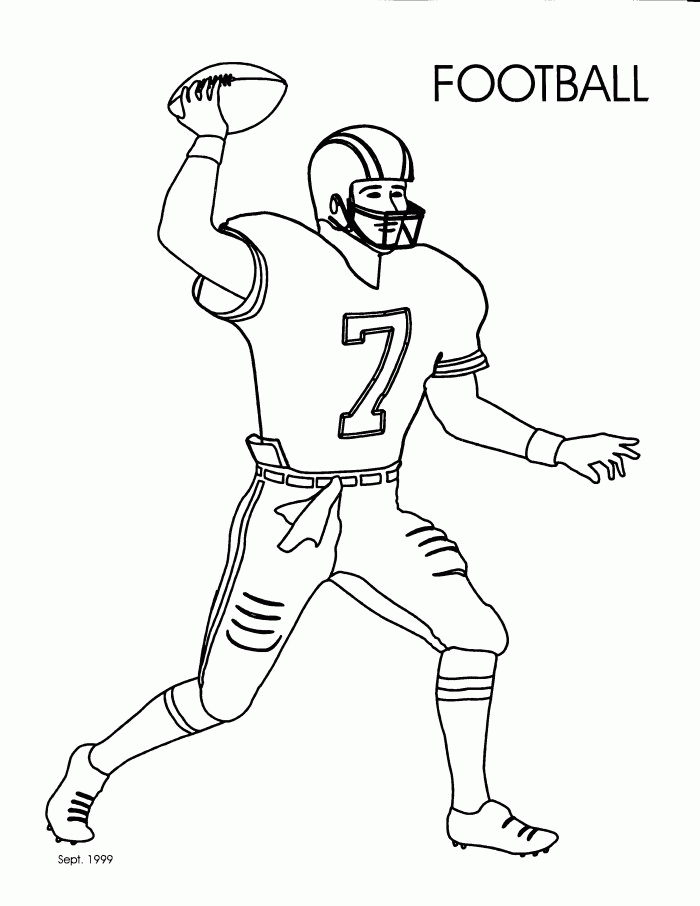 Print And Coloring Page football For Kids | Coloring Pages
