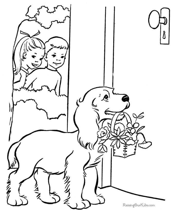 printable animal coloring picture of dog