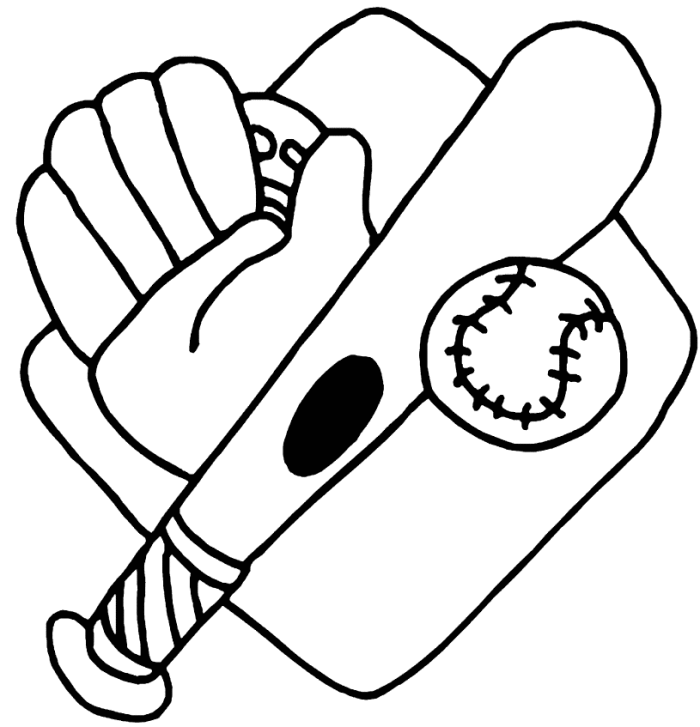 Baseball Stuff Coloring Pages - Sports Coloring Pages on 