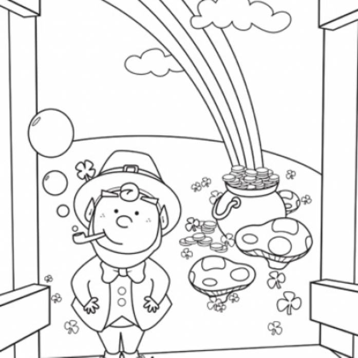Leprechaun Pot Of Gold Coloring Page - Holiday Coloring Pages of 