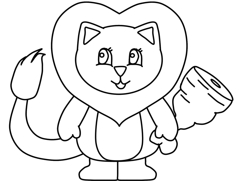 easy Lion Animals Coloring Pages for kid