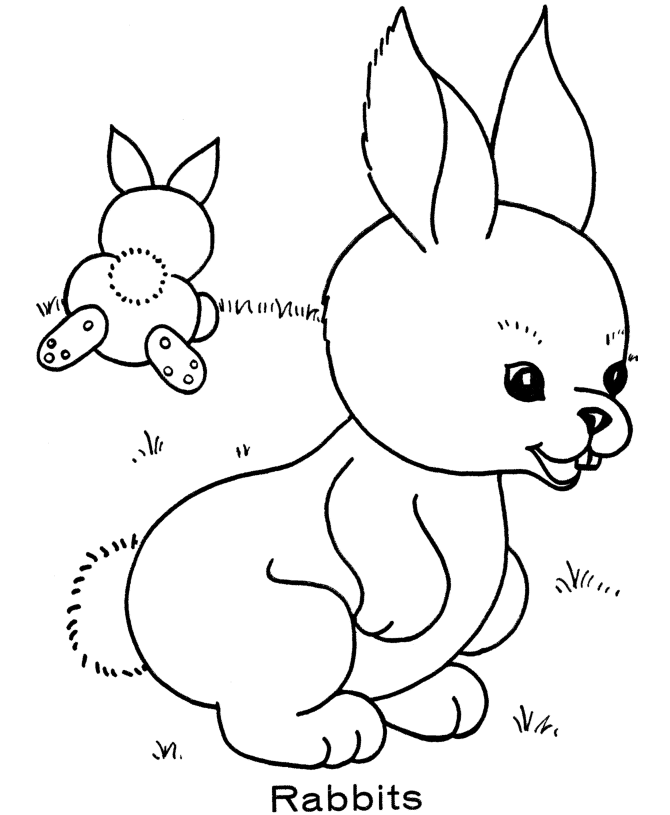 Rabbits Sleep With Easter Egg Coloring Pages - Easter Coloring 