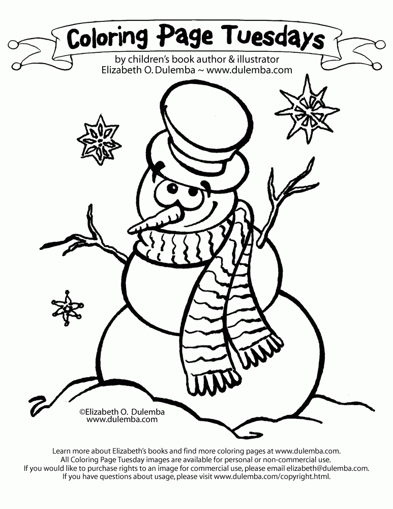 dulemba: Coloring Page Tuesday - Snowman