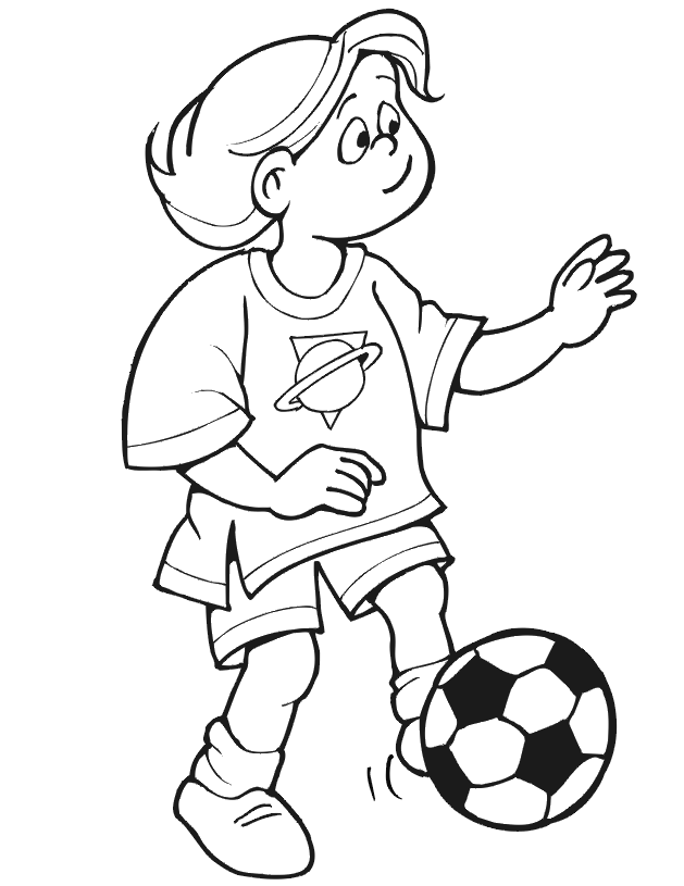 Soccer Coloring Page | Girl kicking ball