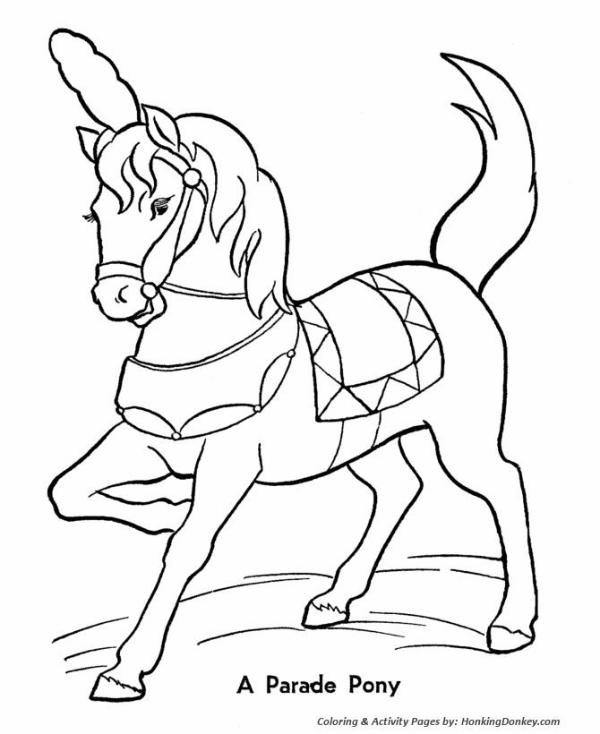 Circus Parade Pony Coloring Pages | Printable performing Circus ...