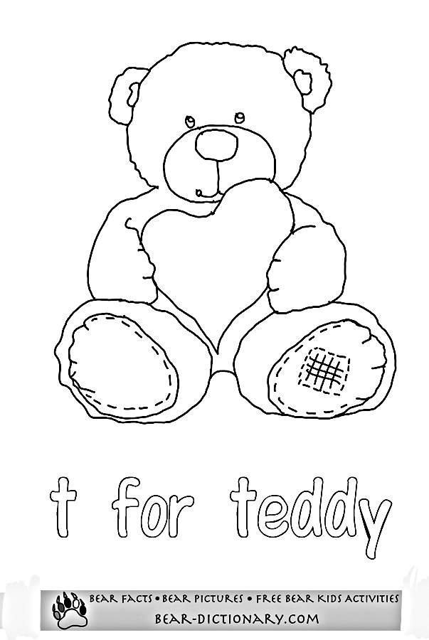 Printable Bear Worksheets 2,Toby's Fave Teddy Bear Coloring Page ...