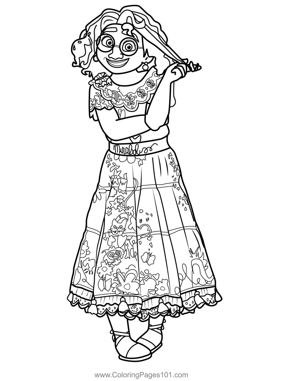 Mirabel Coloring Page for Kids - Free Encanto Printable Coloring Pages  Online for Kids - ColoringPages101.com | Coloring Pages for Kids