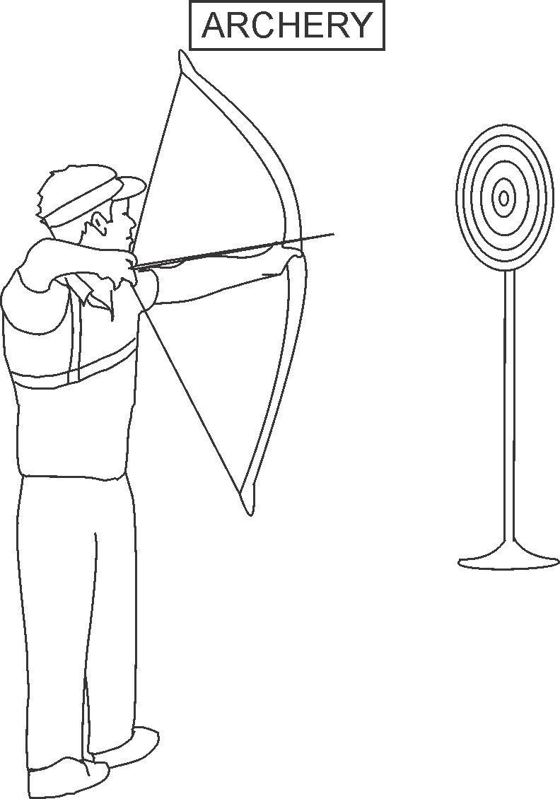 Archery coloring printable page for kids